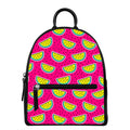 Purple Fancy Watermelon Pattern Print Leather Backpack