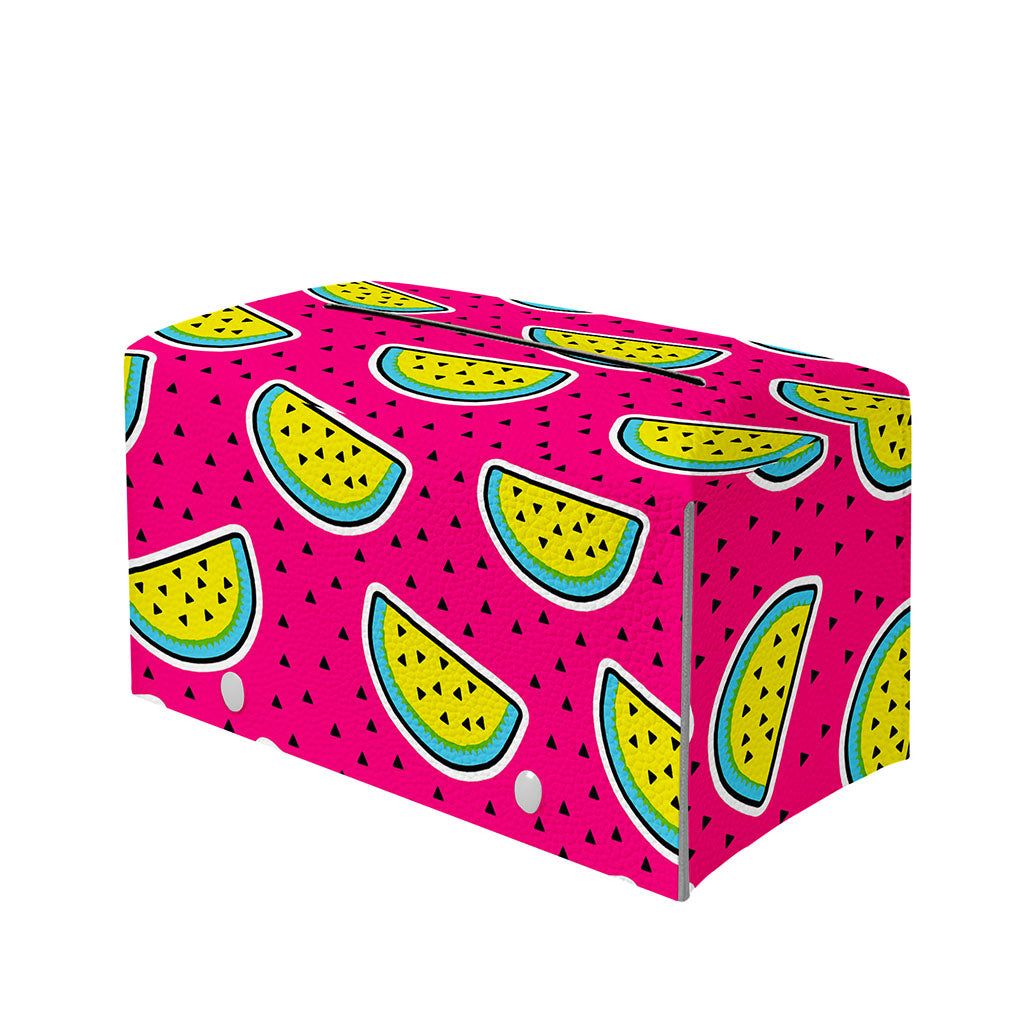 Purple Fancy Watermelon Pattern Print Leather Tissue Box Cover