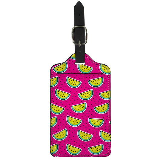 Purple Fancy Watermelon Pattern Print Luggage Tag