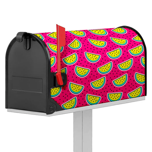 Purple Fancy Watermelon Pattern Print Mailbox Cover