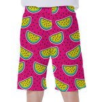 Purple Fancy Watermelon Pattern Print Men's Beach Shorts