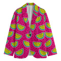 Purple Fancy Watermelon Pattern Print Men's Blazer