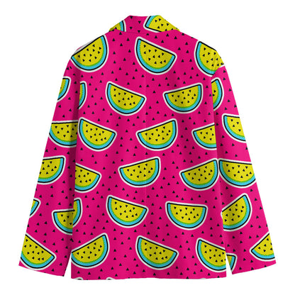 Purple Fancy Watermelon Pattern Print Men's Blazer