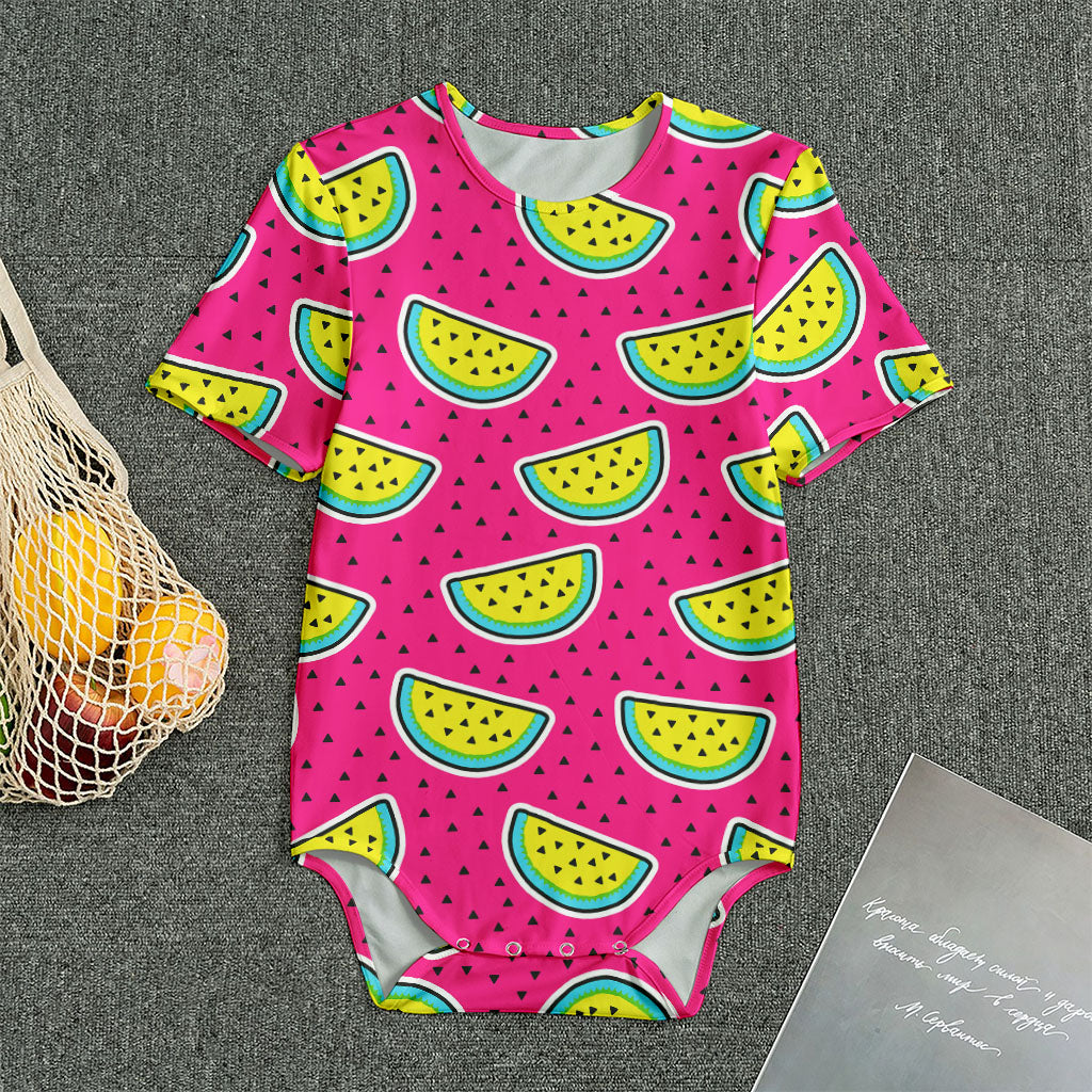 Purple Fancy Watermelon Pattern Print Men's Bodysuit