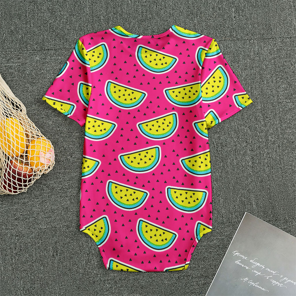Purple Fancy Watermelon Pattern Print Men's Bodysuit