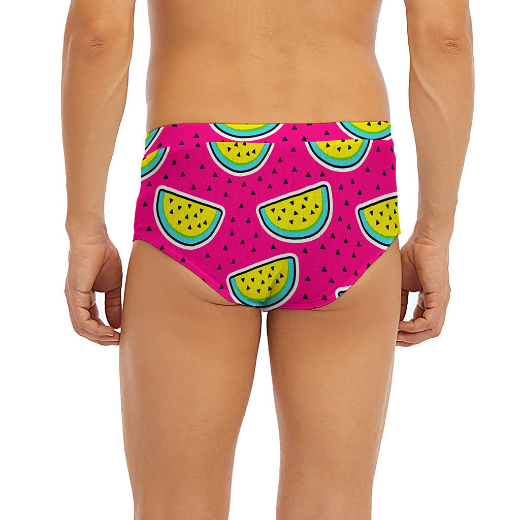 Purple Fancy Watermelon Pattern Print Men's Briefs