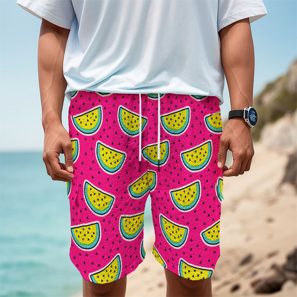 Purple Fancy Watermelon Pattern Print Men's Cargo Shorts