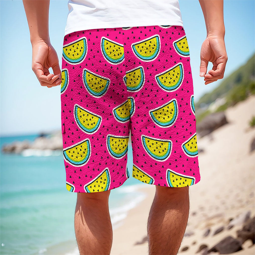 Purple Fancy Watermelon Pattern Print Men's Cargo Shorts