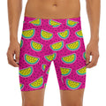 Purple Fancy Watermelon Pattern Print Men's Long Boxer Briefs