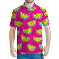 Purple Fancy Watermelon Pattern Print Men's Polo Shirt