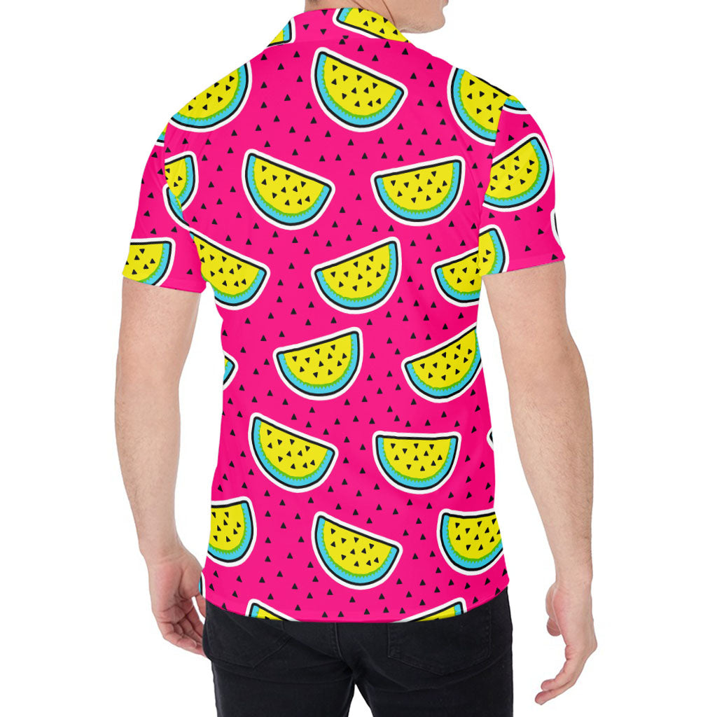 Purple Fancy Watermelon Pattern Print Men's Shirt