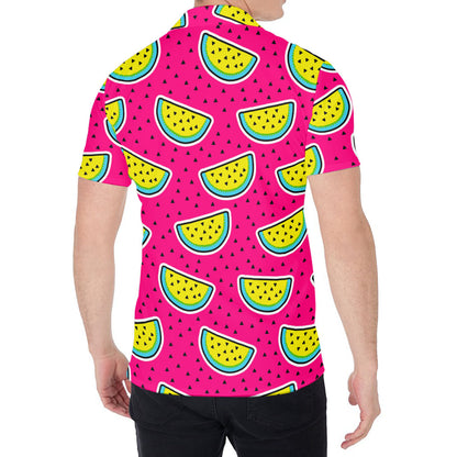 Purple Fancy Watermelon Pattern Print Men's Shirt