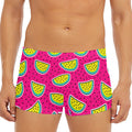 Purple Fancy Watermelon Pattern Print Men's Short Boxer Briefs