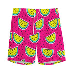 Purple Fancy Watermelon Pattern Print Men's Sports Shorts