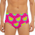 Purple Fancy Watermelon Pattern Print Men's Triangle Swim Briefs