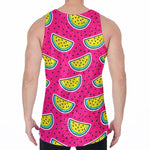 Purple Fancy Watermelon Pattern Print Men's Velvet Tank Top