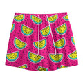 Purple Fancy Watermelon Pattern Print Mesh Shorts