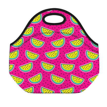 Purple Fancy Watermelon Pattern Print Neoprene Lunch Bag