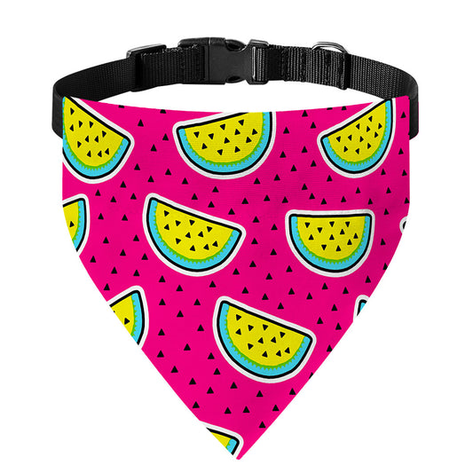 Purple Fancy Watermelon Pattern Print Over The Collar Dog Bandana