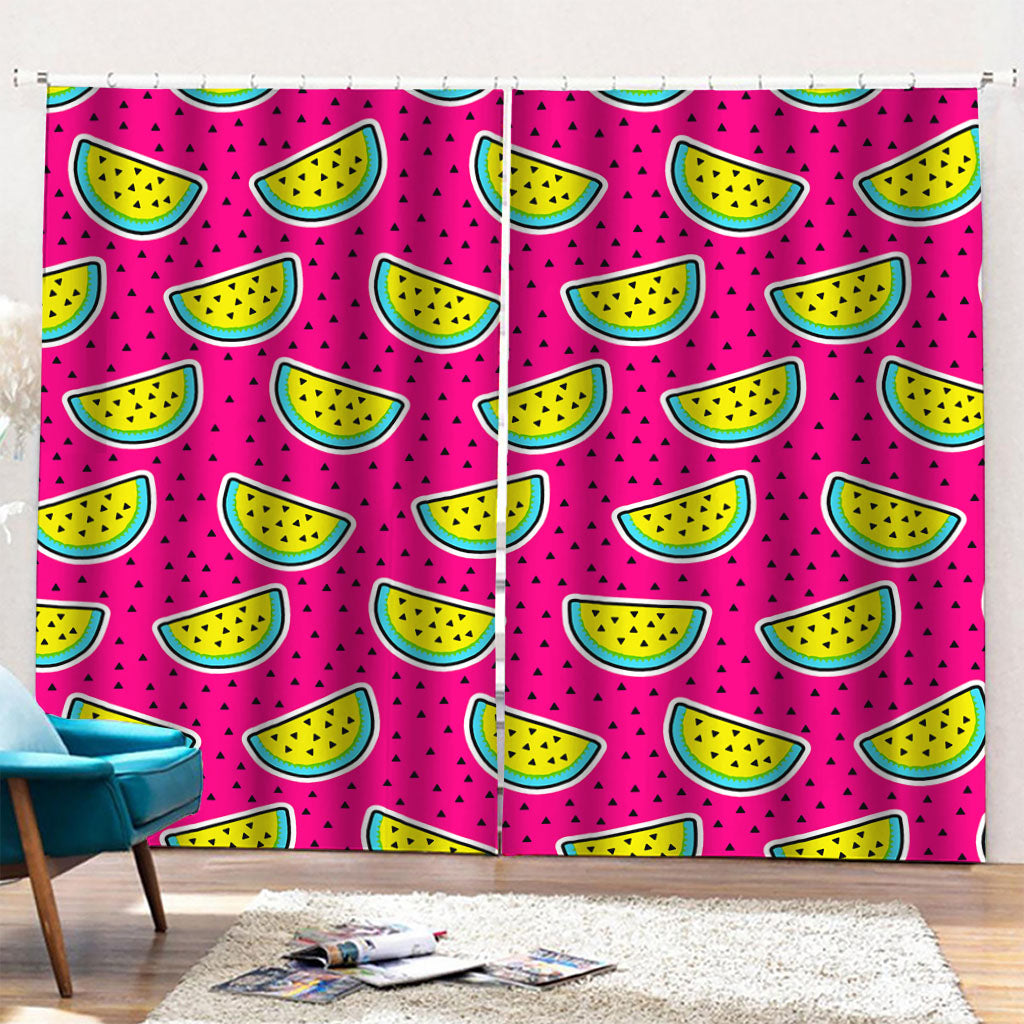 Purple Fancy Watermelon Pattern Print Pencil Pleat Curtains