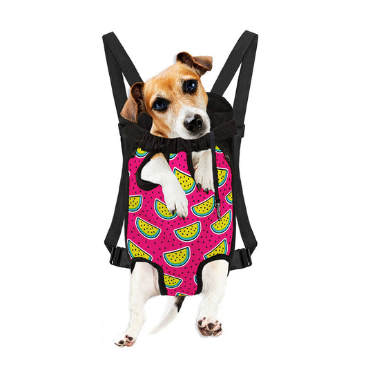Purple Fancy Watermelon Pattern Print Pet Carrier Backpack