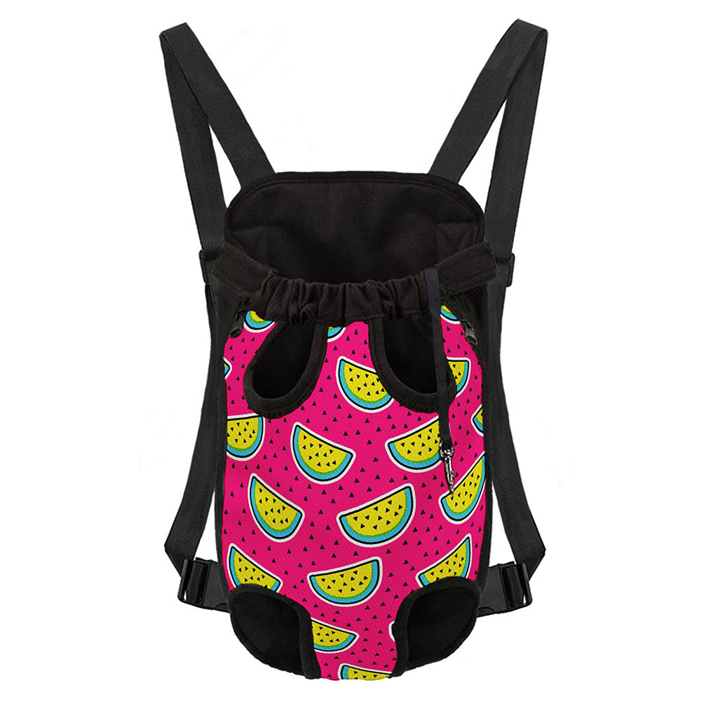 Purple Fancy Watermelon Pattern Print Pet Carrier Backpack