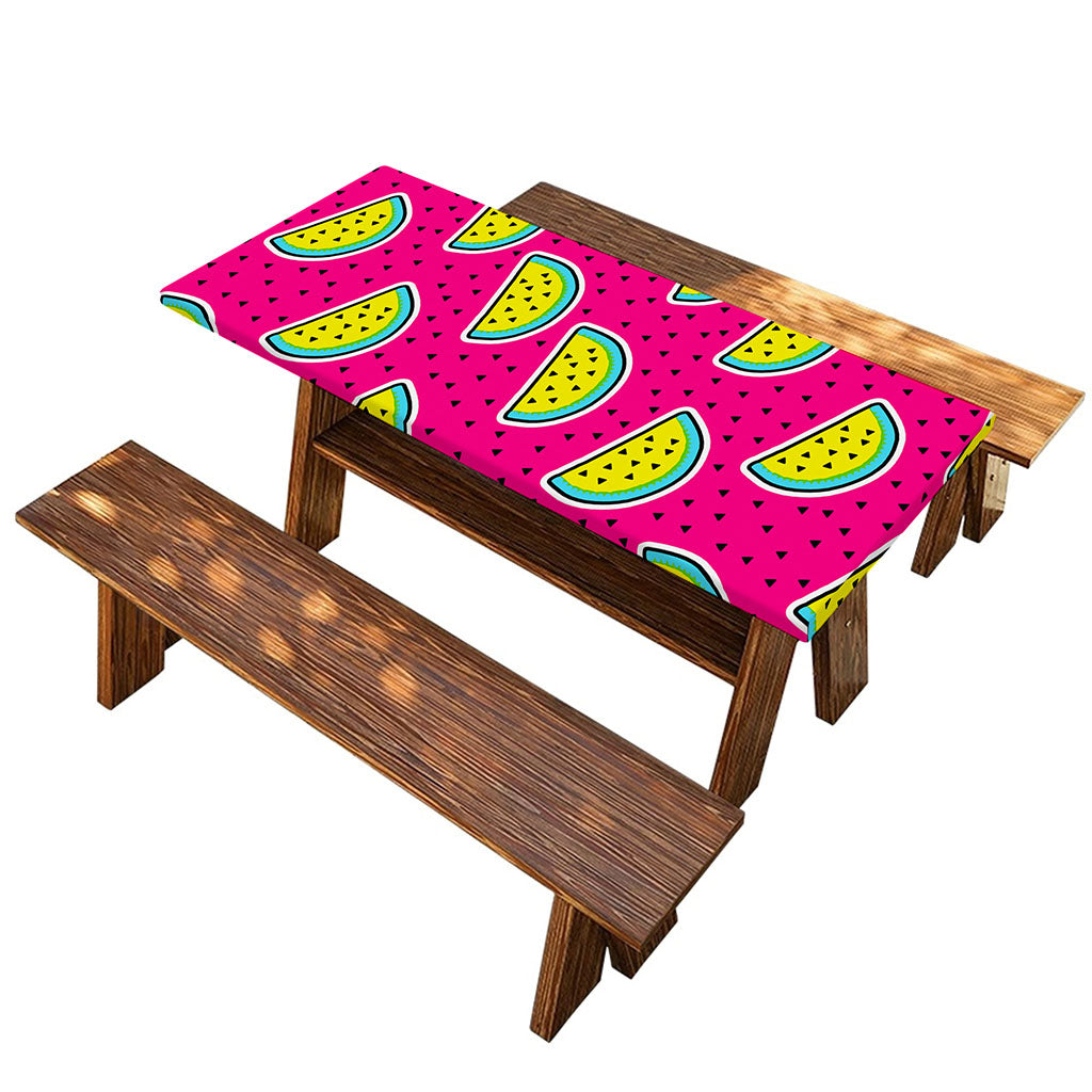 Purple Fancy Watermelon Pattern Print Picnic Table Cover