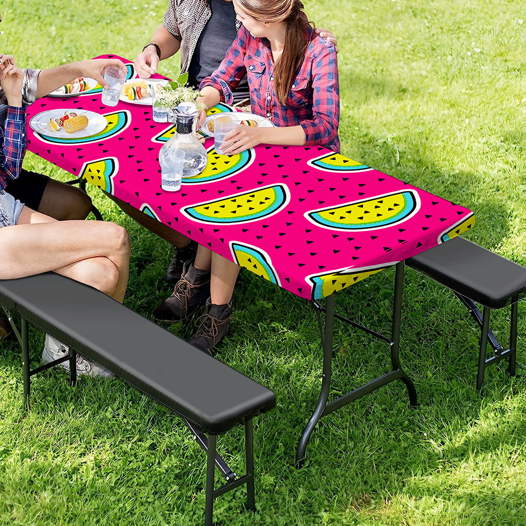Purple Fancy Watermelon Pattern Print Picnic Table Cover