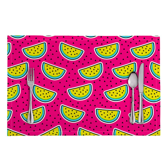 Purple Fancy Watermelon Pattern Print Placemat