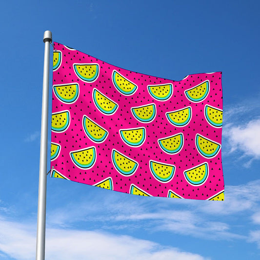Purple Fancy Watermelon Pattern Print Polyester Flag