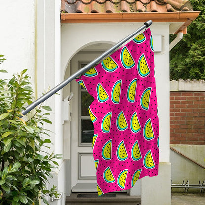 Purple Fancy Watermelon Pattern Print Polyester Flag