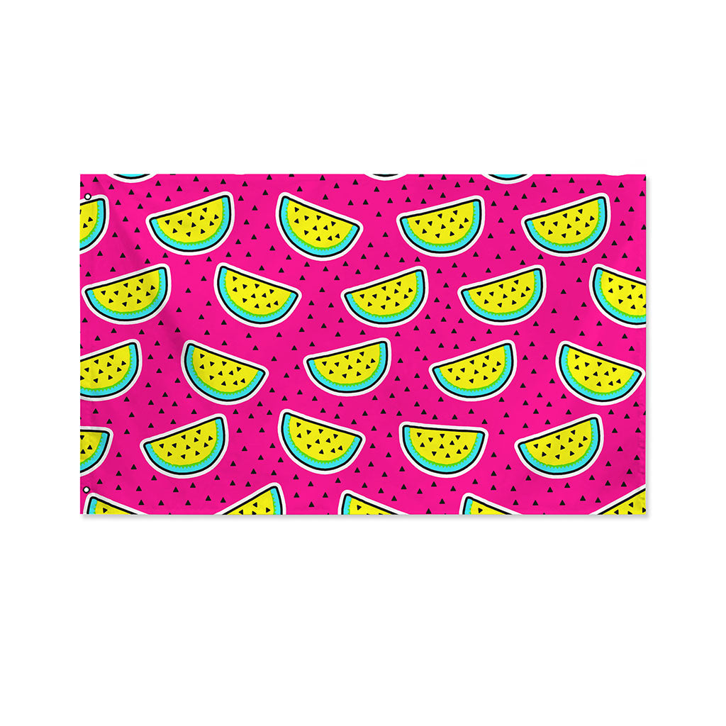 Purple Fancy Watermelon Pattern Print Polyester Flag