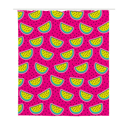 Purple Fancy Watermelon Pattern Print Polyester Shower Curtain