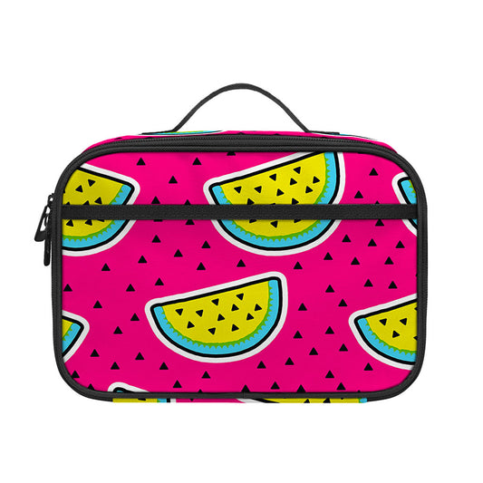 Purple Fancy Watermelon Pattern Print Portable Lunch Bag