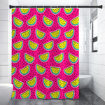 Purple Fancy Watermelon Pattern Print Premium Shower Curtain