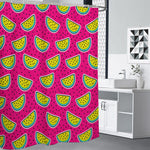 Purple Fancy Watermelon Pattern Print Premium Shower Curtain