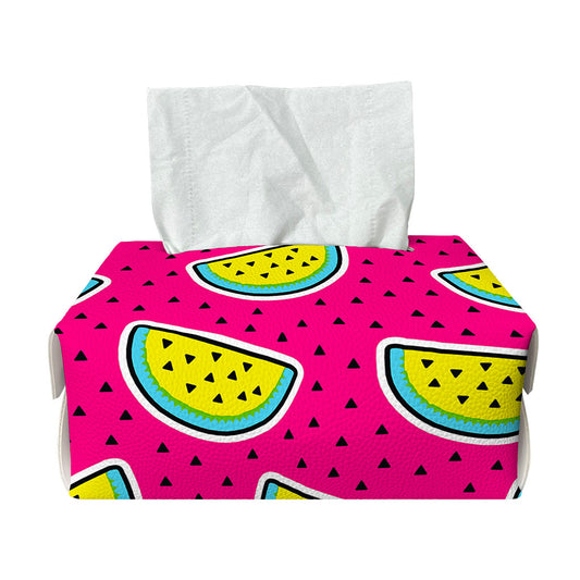 Purple Fancy Watermelon Pattern Print Rectangle Tissue Box Cover