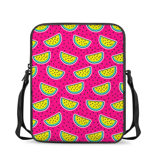 Purple Fancy Watermelon Pattern Print Rectangular Crossbody Bag