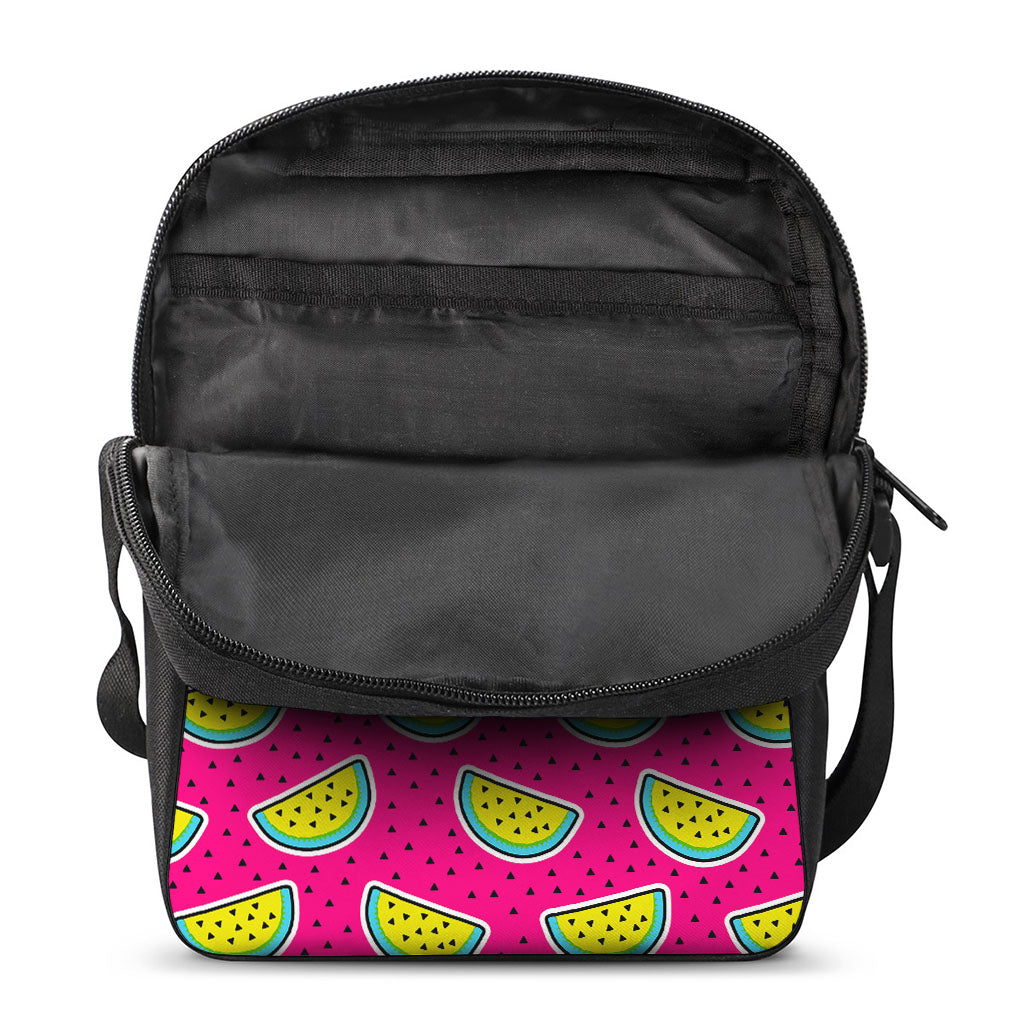 Purple Fancy Watermelon Pattern Print Rectangular Crossbody Bag