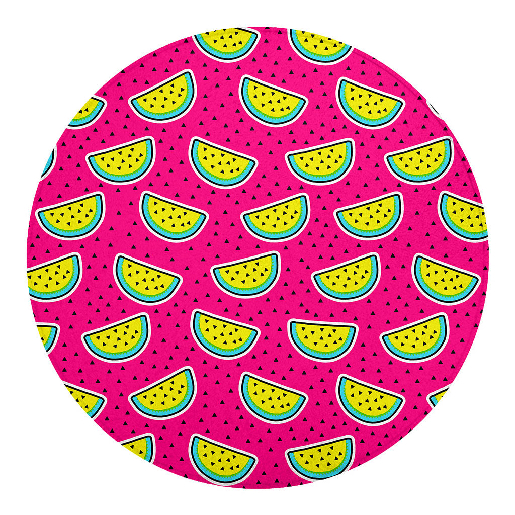 Purple Fancy Watermelon Pattern Print Round Blanket