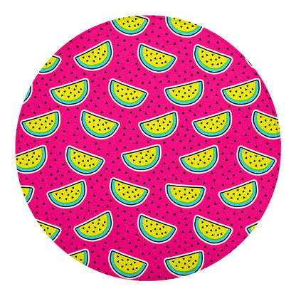 Purple Fancy Watermelon Pattern Print Round Blanket