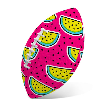 Purple Fancy Watermelon Pattern Print Rugby Ball