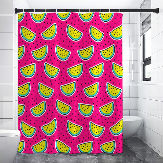 Purple Fancy Watermelon Pattern Print Shower Curtain