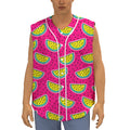 Purple Fancy Watermelon Pattern Print Sleeveless Baseball Jersey