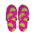 Purple Fancy Watermelon Pattern Print Slippers
