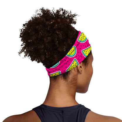 Purple Fancy Watermelon Pattern Print Sports Headband