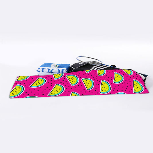 Purple Fancy Watermelon Pattern Print Sports Towel
