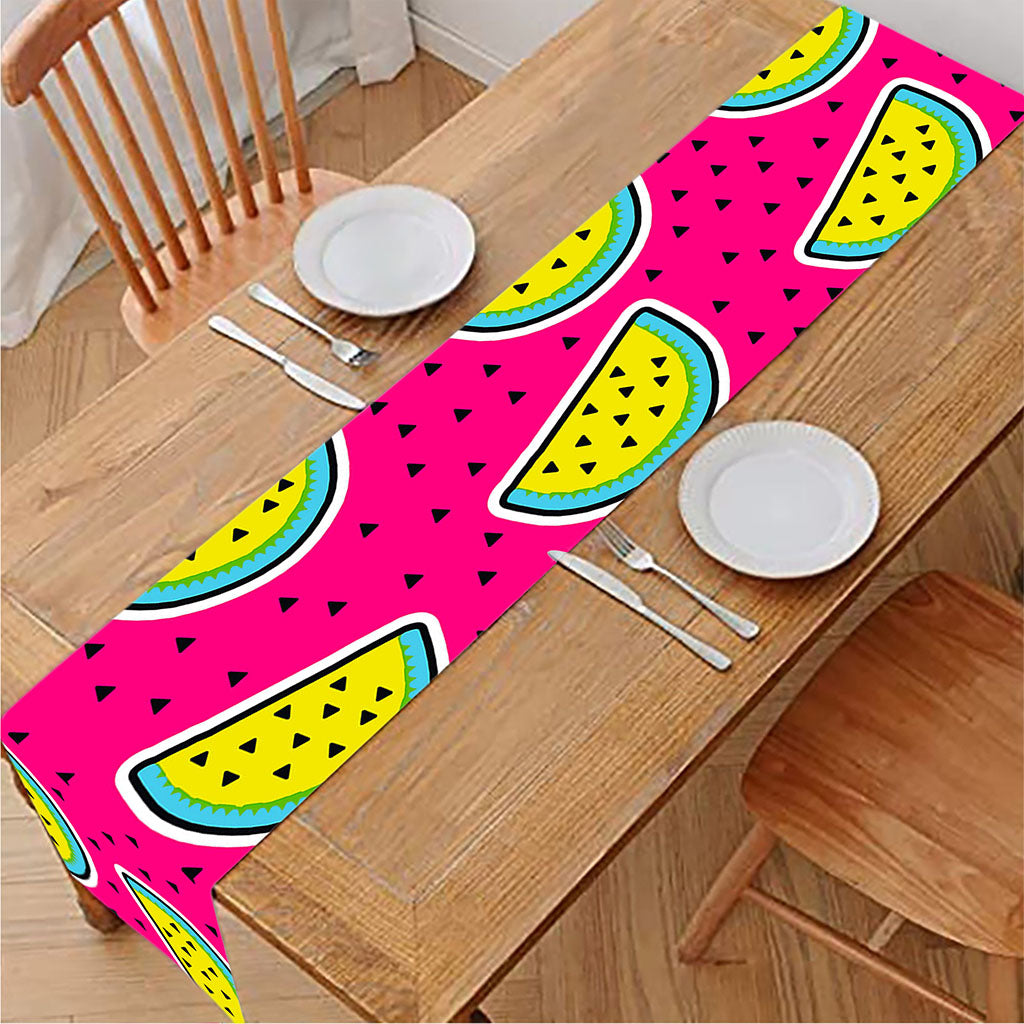 Purple Fancy Watermelon Pattern Print Table Runner