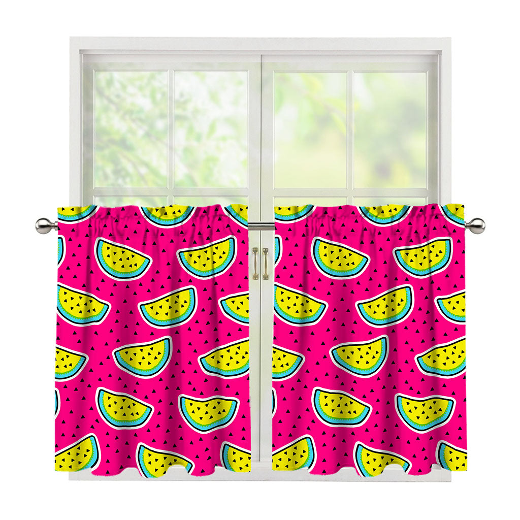 Purple Fancy Watermelon Pattern Print Tier Curtains
