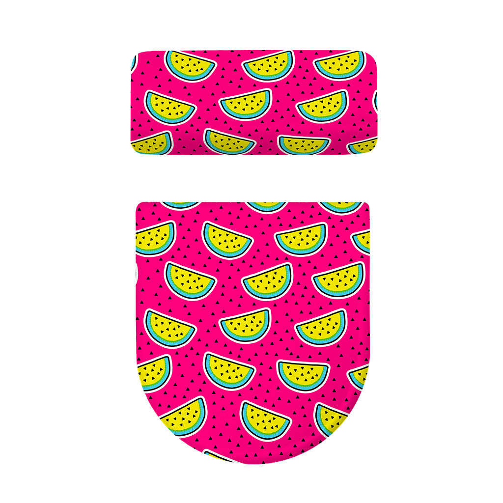 Purple Fancy Watermelon Pattern Print Toilet Lid And Tank Cover Set